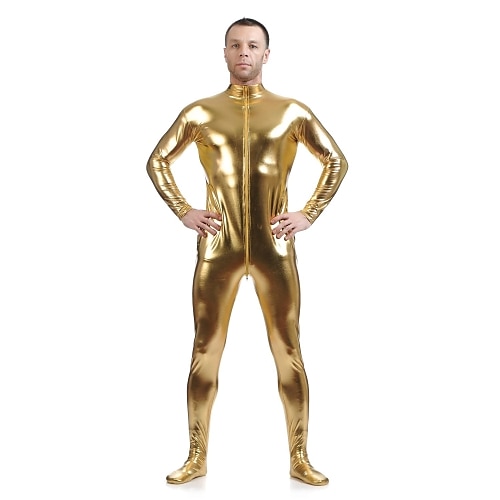 Glänzende Zentai-Anzüge Cosplay Kostüm Ganzkörperanzug Karnevalskostüm Ganzkörperanzug Herren Damen Sex Sexy Kostüm Einfarbig Elasthan Latex Kostüm für Halloween Erwachsene Image