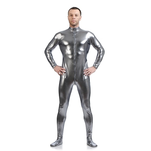 Glänzende Zentai-Anzüge Cosplay Kostüm Ganzkörperanzug Karnevalskostüm Ganzkörperanzug Herren Damen Sex Sexy Kostüm Einfarbig Elasthan Latex Kostüm für Halloween Erwachsene Image
