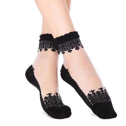 1 Paar Netzstrumpfhosen für Damen, für Partys, den Alltag, den Urlaub, einfarbig, lässig, Lolita, Vintage, Retro, lässig, süße Socken Image