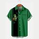 St.Patrick's Day Herrenhemd, Sommer-Hawaii-Hemd, Farbblock-Grafikdrucke, St. Patrick's Day. Patrick's Day Turndown grün Outdoor Straße kurze Ärmel Button-Down-Druck Kleidung Bekleidung tropische Mode