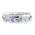 Strass Schmetterlingsring für Frauen Teen Mädchen, elegante versilberte Zirkon Zirkon Verlobungsring, Geburtstag Jubiläum Schmuck Geschenk (blau, 6)