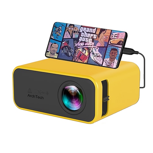 ArchTech YT500 LED Mini Projektor 320x240 Pixel Unterstützt 1080P USB Audio tragbarer Heim Mediaplayer Heimkino Video Beamer VS YG300 Valentinstagsgeschenk Image