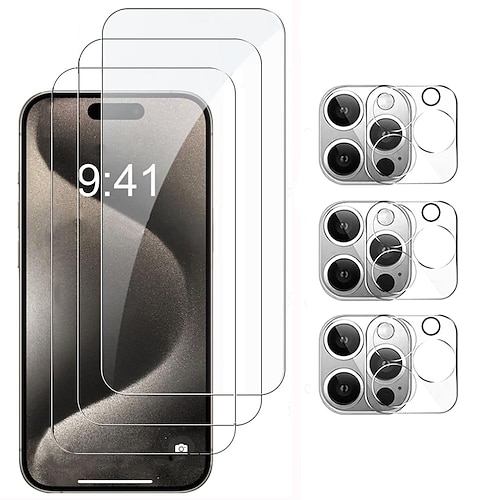 3 Sätze Schutzfolie Kamera Schutzfolie Für Apple 16 15 14 Pro Max Gehärtetes Glas Datenschutz-Anti-Spy 9H Härte Anti-Blasen Anti-Fingerprint Kratzfest Image