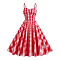 Retro Vintage 1950s Rockabilly Intensives Rosa A-Linie Kleid Swing-Kleid Halter Flare-Kleid Damen Maskerade Casual Kleid