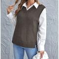Damen Pullunder Stilvoll Basic Brautkleider schlicht Einfarbig V Ausschnitt Strick Ärmellos Stricken Schulanfang Täglich Ausgehen Schwarz Wein Sommer Frühling