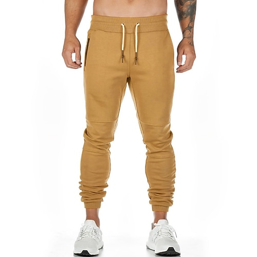 Herren Jogginghose Trainingshose Jogginghose Jogger Hose Hosen Tasche Kordelzug Glatt Komfort Atmungsaktiv Outdoor Täglich Ausgehen Modisch Brautkleider schlicht Schwarz Armeegrün Image