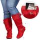 Damen Stiefel Weite Wadenstiefel Wildlederschuhe Slouchy-Stiefel Outdoor Täglich Feste Farbe Stiefel mit mittlerer Wade Winter Reißverschluss Flacher Absatz Runde Zehe Brautkleider schlicht Komfort