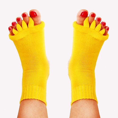 1 Paar zehenlose Yoga-Socken, geteilte Fünf-Zehen-Socken, bequeme und atmungsaktive Fußausrichtungssocken, rutschfeste Massagesocken Image