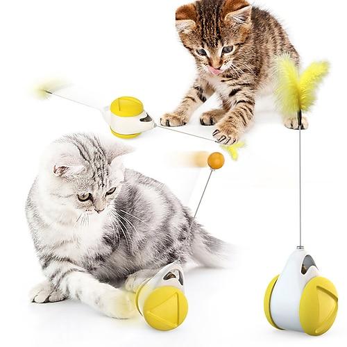 Katze jagt Spielzeug Balance Auto Design Katze interaktives Spielzeug nicht Batterie selbst rotierendes Auto Katzenspielzeug mit Katze Katzenminze Zauberstab Chaser Spaß Puzzle Spielzeug für Katze