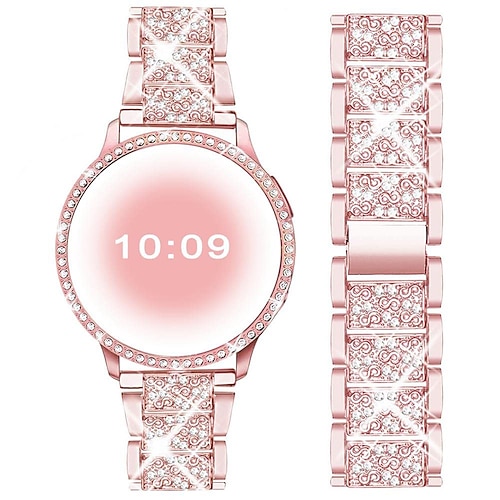 Uhrenarmband für Samsung Watch 7/6/5/4 40/44mm, Galaxy Watch 5 Pro 45mm, Galaxy Watch 6/4 Classic 42/46/43/47mm, Watch 3, Active 2, Gear S3 S2 Edelstahl Ersatz Gurt 20mm 22mm Bling-Diamant Luxus Image