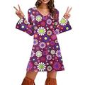 Hippie Retro Vintage 1970er Disko Kleid 70er-Jahre-Kostüm für Damen 70er-Jahre-Outfits Damen Kostüm Jahrgang Cosplay Party / Abend Langarm Kleid Maskerade Schlager Outfit