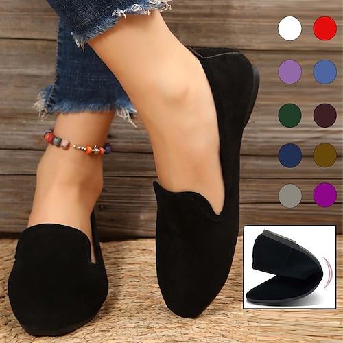 Faltbare Slipper aus Wildleder für Damen mit gewelltem Design – leichte und bequeme Flats für den Alltag Image