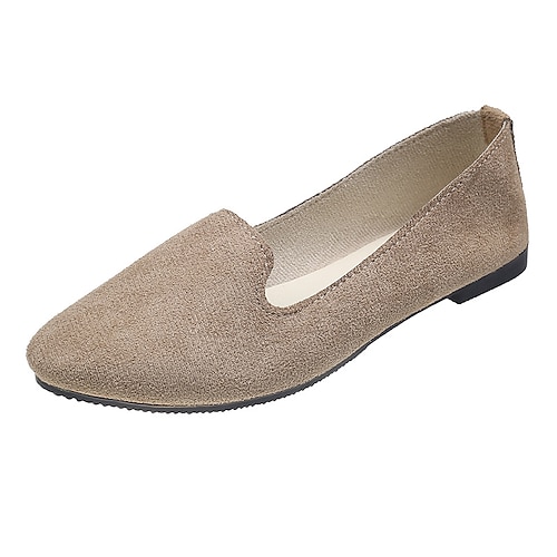 Faltbare Slipper aus Wildleder für Damen mit gewelltem Design – leichte und bequeme Flats für den Alltag Image