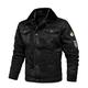 Herren Sherpa-Jacke Jacke Lederjacke Kunstlederjacke Täglich warm Regendicht Bestickt Einfarbig Brautkleider schlicht Umlegekragen Standard Regular Fit Schwarz Braun Khaki Jacken