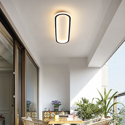 LED-Deckenleuchte 1-flammig 60cm Einbauleuchten Silikagel Aluminium Deckenleuchte für Flur Veranda Bar Kreativ Loft Balkon Lampen Warmweiß/Weiß 110-240V Image