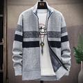 Herren Pullover Strickjacke Zip Pullover Reißverschluss Pullover Jacke Fleece Pullover Stricken Strick Farbblock Ständer Stilvoll Outdoor Heim Bekleidung Winter Herbst Blau Dunkelgray M L XL