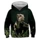 Kinder Baby Jungen Kapuzenpullover Pullover Langarm Dinosaurier 3D-Druck Grafik Einfarbig Unisex Blau Gelb Armeegrün Kinder Oberteile Aktiv Street Schick 3-12 Jahre