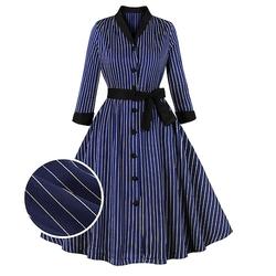 Retro Vintage 1950er Vintage-Kleid Cocktailkleid Swing-Kleid Ausgestelltes Kleid Streifen Damen Maskerade Party / Abend Junggesellinnenabschiedsparty Erwachsene Kleid Abschlussballkleider