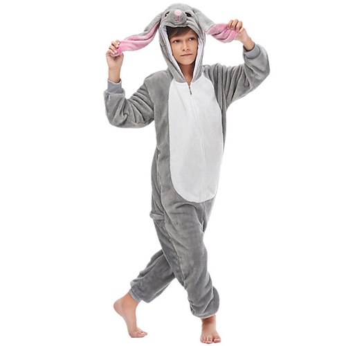 Karneval Einfach Nachtwäsche Tarnung Onesie-Kostüm Karnevalskostüm Hase Kaninchen Hund Pyjamas-Einteiler Kigurumi-Pyjamas Lustiges Kostüm Für Kinder Männer und Frauen Weihnachten Karneval Neujahr Image
