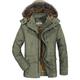 Herren Wintermantel Winterjacke Klassicher Stil Campen und Wandern Warm Reisverschluss Tasche Schwarz Kaki Armeegrün Dunkelblau Pufferjacke