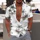 Herren Kokosnussbaum Tropische Pflanzen Hemd Hawaiihemd Sommerhemd Aloha-Shirt Kurzarm Hemd Umlegekragen Modisch Hawaiianisch Designer Outdoor Strasse Casual Schwarz Weiss schwarz Weiß Print S M L