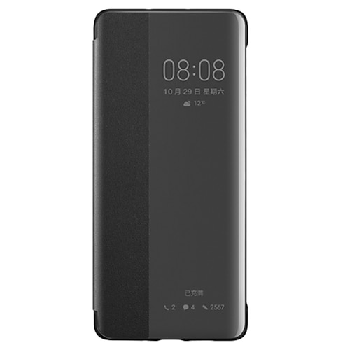 Handy Hülle Handyhüllen Für Huawei P20 P20 Pro P30 P30 Pro Ganzkörper-Gehäuse Ledertasche Klappetui Flipbare Hülle mit Sichtfenster Auto Schlaf / Aufwachen Feste Farbe Hart PU-Leder Image