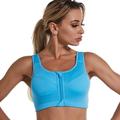 Damen Hohe Unterstützung Sport Bustier bh Sport-BH Bustier Reißverschluss vorne Rückenverschluss BH-Oberteil Gefüttert Yoga Fitness Fitnesstraining Einstellbar Atmungsaktiv Rasche Trocknung Schwarz