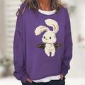 Tier Kaninchen Hase Pullover Pullover mit Rundhalsausschnitt Anime Klassisch Streetstyle Kapuzenshirt Für Damen Erwachsene 3D-Druck Casual