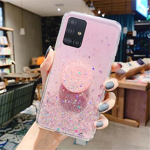 Handy Hülle Handyhüllen Für Samsung Galaxy S25 S24 S23 S22 S21 FE S21 Ultra Plus S20 A34 A54 A53 Rückseite Mit Ständer Vollschutz Glitzer Glanz Himmel Glitzernd TPU Image