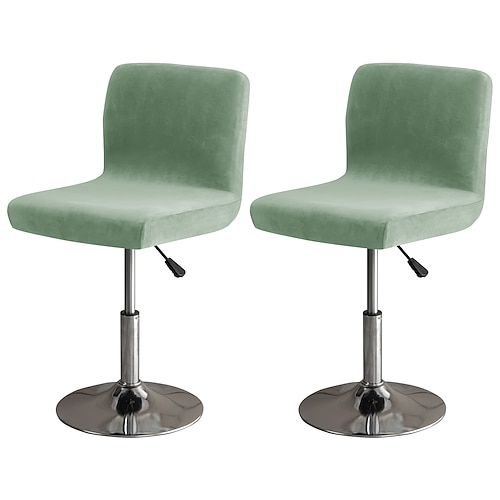 Barhockerbezug in Burgunderrot, Stuhlhusse für Thekenhocker, Kneipenstuhlhusse für Esszimmer, Samt-Barhocker-Schutzbezüge, Stuhlhussen für Pfarrerstühle, 2er-Set, dicker, weicher Stil Image