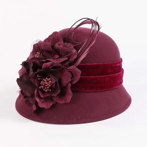 Mode Damen Wolle Partei / casual / Outdoor Hut mit Blumen (mehr Farbe)
