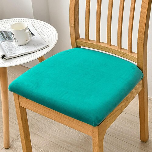 Esszimmerstuhlbezug, Stretch-Stuhlsitzbezug Stuhlhussen, elastischer Stuhlschutz für Esszimmer, Party, Hotel, Hochzeit, weich, abnehmbar und waschbar Image