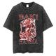 Baki der Greifer Hanma baki T-Shirt-Ärmel Übergroßes Acid Washed T-Shirt Bedruckt Retro-Jahrgang Punk Gothic T-shirt Für Paar Herren Damen Erwachsene Heißprägen Casual