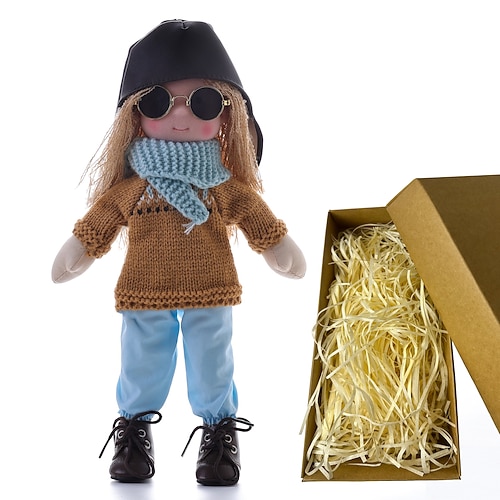 Waldorfdoll Baumwolle Waldorf Puppe Puppen Künstler handgemacht Festival Daumen Halloween Geschenkkarton Weihnachtsgeschenk Image