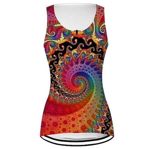 Damen Fahrradweste Radtrikot Grafik Blumenmuster Ärmellos Fahhrad Weste / Gilet Trikot Oberteil mit 3 Gesäßtaschen Mountainbike MTB Straßenradsport Schnelltrocknend Rückentasche Image