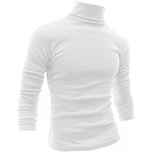 Herren Langarmshirt Langarm Rollkragen Frühling Herbst Urlaub Wochenende Wein Dunkelgrau Schwarz Top T-Shirt für Herren Image