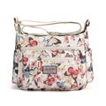 Damen Umhängetasche Schultertasche Hobo Tasche Oxford Stoff Outdoor Täglich Festtage Reißverschluss Hohe Kapazität Wasserdicht Leichtgewichtig Blume Rose Bunter Schmetterling Blumenstrauß auf blauem