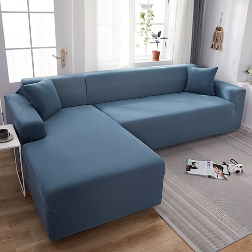 Stretch-Sofabezug, Schonbezug, burgunderfarben, elastisch, modernes Ecksofa für Wohnzimmer, Sofabezug, Ecksofa in L-Form, Sesselschutz, Sofabezug, 1/2/3/4-Sitzer Image