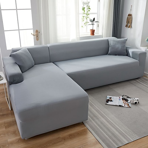 Stretch-Sofabezug, Schonbezug, burgunderfarben, elastisch, modernes Ecksofa für Wohnzimmer, Sofabezug, Ecksofa in L-Form, Sesselschutz, Sofabezug, 1/2/3/4-Sitzer Image