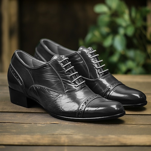 Herren Outdoor Retro Formale Schuhe Bullock Schuhe Abendschuhe Wanderschuhe Britisch Weihnachten Party Abend St. Patricks Day PU Atmungsaktiv Komfortabel Verschleißfestigkeit Schnürsenkel Schwarz