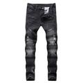 Herren Jeans Hose Hosen Jeans im Used-Look Zerrissene Jeans Gefaltet Zip Gerade geschnitten Komfort Casual Täglich Ausgehen Retro Vintage Klassisch 001 dunkelblau 1677 grün