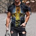 King T-Shirt Mens 3D Shirt For Birthday Black Summer Polyester Men'S Unisex Tee Tiger Graphic Prints Crew Neck White SilverGolden Yellow 3D Outdoor Street