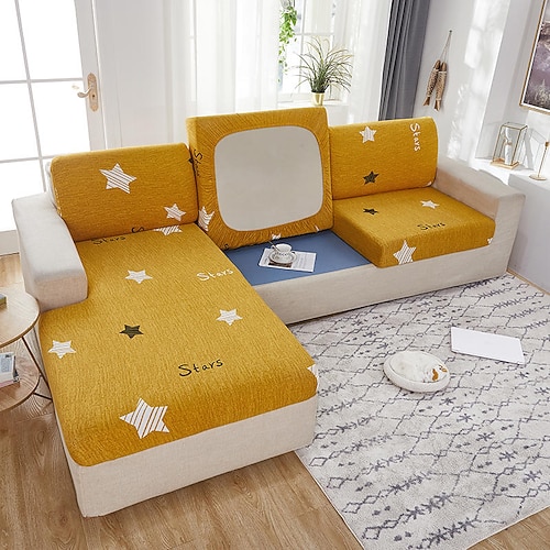 Stretch-Couchkissenbezug Kissenbezug für Stuhlkissen Möbelschoner Sitzkissen Sofabezug mit elastischem Boden waschbar Image