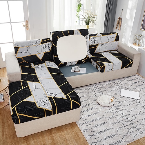 Stretch-Couchkissenbezug Kissenbezug für Stuhlkissen Möbelschoner Sitzkissen Sofabezug mit elastischem Boden waschbar Image