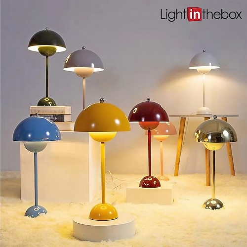trinkbar nordisch yable schreibtischlampe knospe lampe einfache persönlichkeit kreative led studie schreibtischlampe schlafzimmer nacht heimdekoration nachtlampe macaron pilzlampe 3 farben dimmbare Image