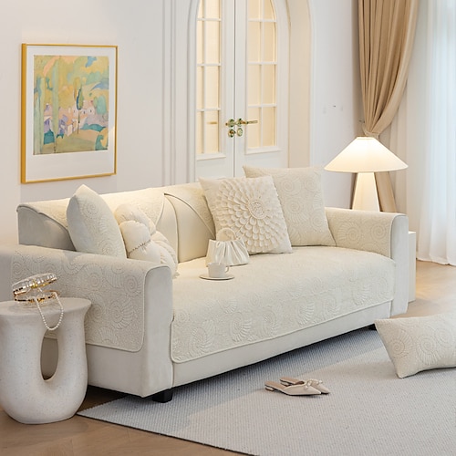 Sofabezug aus 100 % Baumwolle, Sofa-Sitzbezug, Sofabezug, Möbelschutz, rutschfeste Sofabezüge für Hunde, Katzen, Kinder (einzeln verkauft/nicht im Set) Image