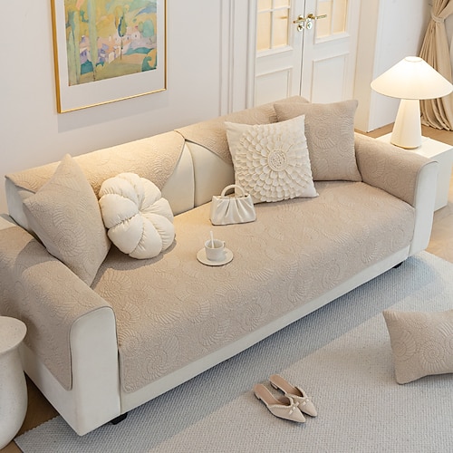 Sofabezug aus 100 % Baumwolle, Sofa-Sitzbezug, Sofabezug, Möbelschutz, rutschfeste Sofabezüge für Hunde, Katzen, Kinder (einzeln verkauft/nicht im Set) Image