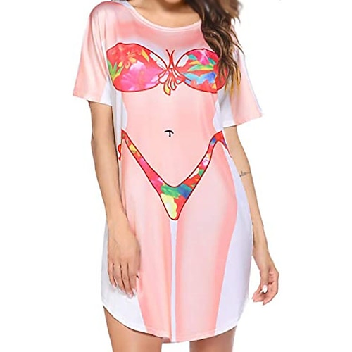 Bikini Strand-Tuniken 3D T-Shirt Ärmel Grafik für Damen Erwachsene 3D-Druck für St. Patrick's Day Party Image