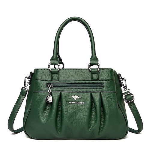 Damen Handtasche Boston-Tasche PU-Leder Täglich Festtage Reißverschluss Hohe Kapazität Wasserdicht Langlebig Feste Farbe Weinrot Schwarz Blau