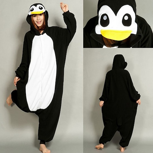 Karneval Tiermotiv Onesie-Kostüm Karnevalskostüm Pinguin Pyjamas-Einteiler Kigurumi-Pyjamas Lustiges Kostüm Für Kinder Erwachsene Männer und Frauen Weihnachten Karneval Kindertag Karikatur Image
